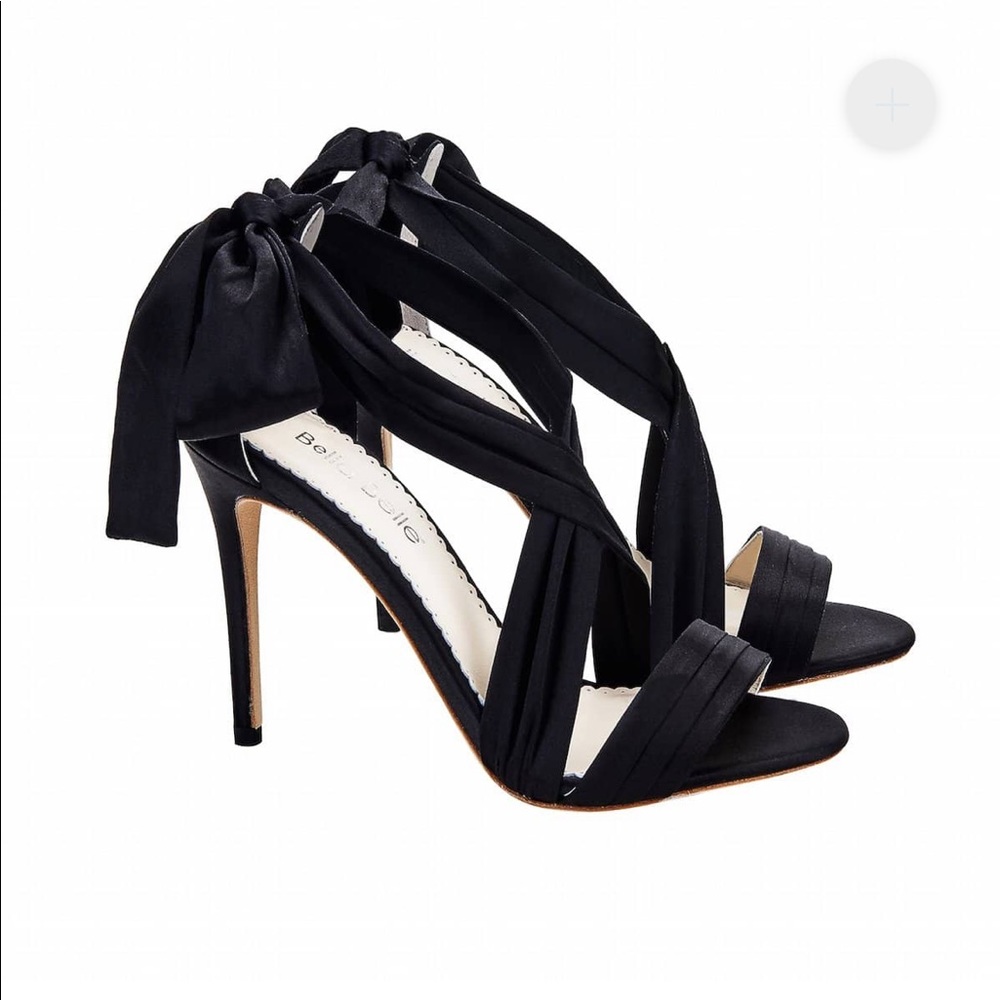 BRAND NEW, Never been worn! Bella Belle Black “Kate” silk ribbon pumps Size 7!